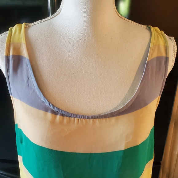 I Love Ronson Block Stripe Chiffon Dress - Large - Picture 2 of 7